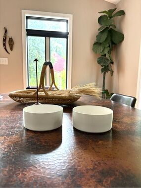 Pet’s Minimal Creme Ceramic Bowls - Set of 2